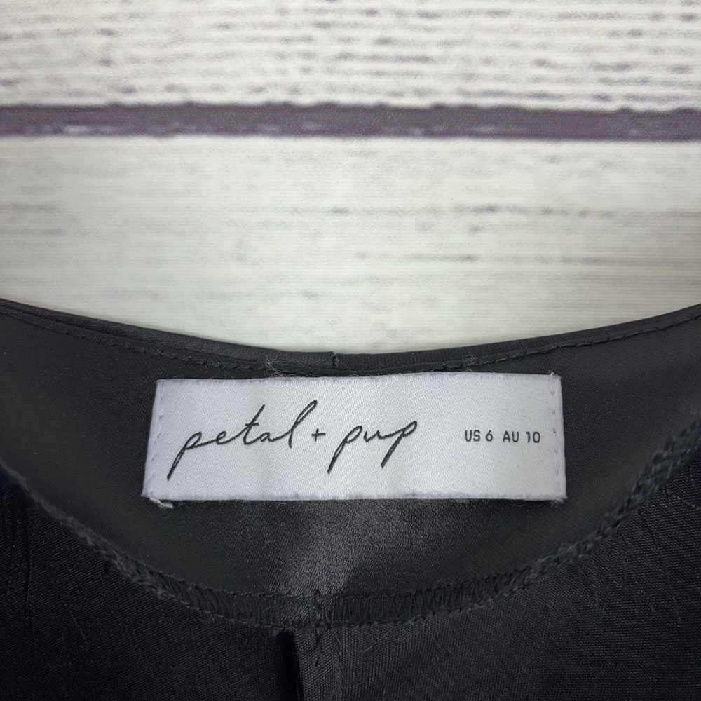 Petal & Pup Black Satin Cowl Neck Midi Dress - NWT/EUC - Size 6 - Picture 6 of 9